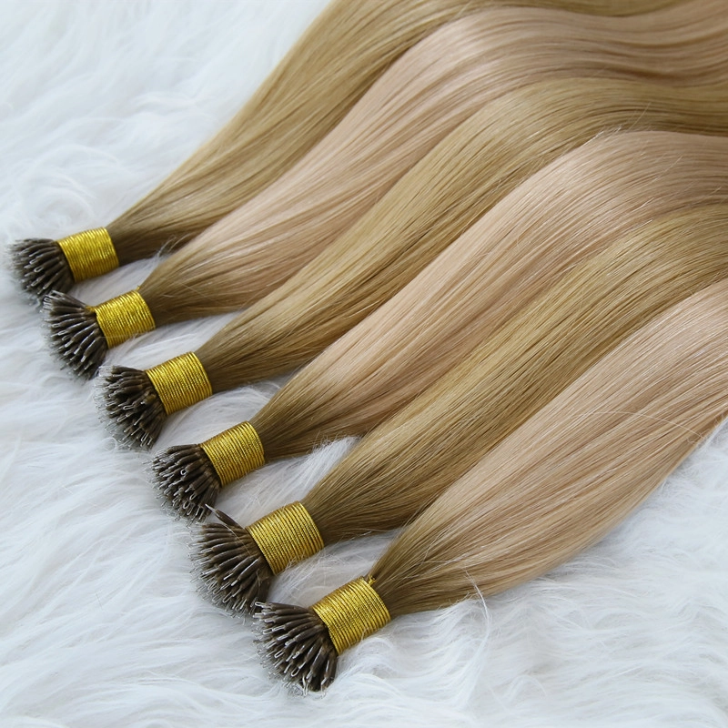 Double drawn nano ring hair extensions in China HJ 005